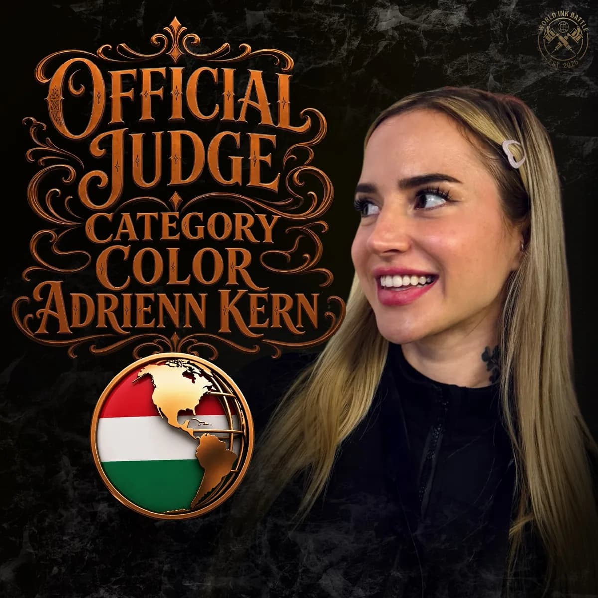 Official Color judge announcement featuring Adrienn Kern.