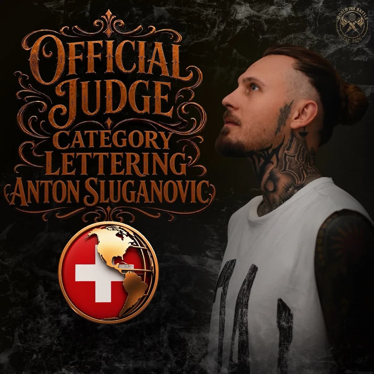 Official Lettering judge announcement featuring Anton Sluganovic.