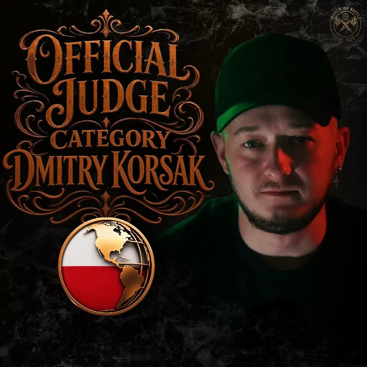 Official Cartoon judge announcement featuring Dmitry Korsak.