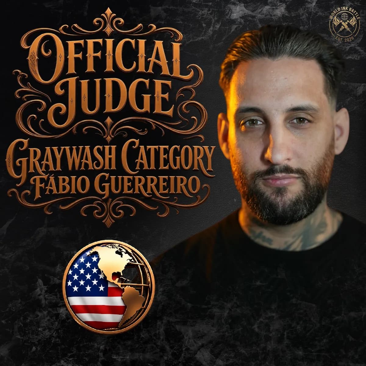 Official Graywash judge announcement featuring Fábio Guerreiro.