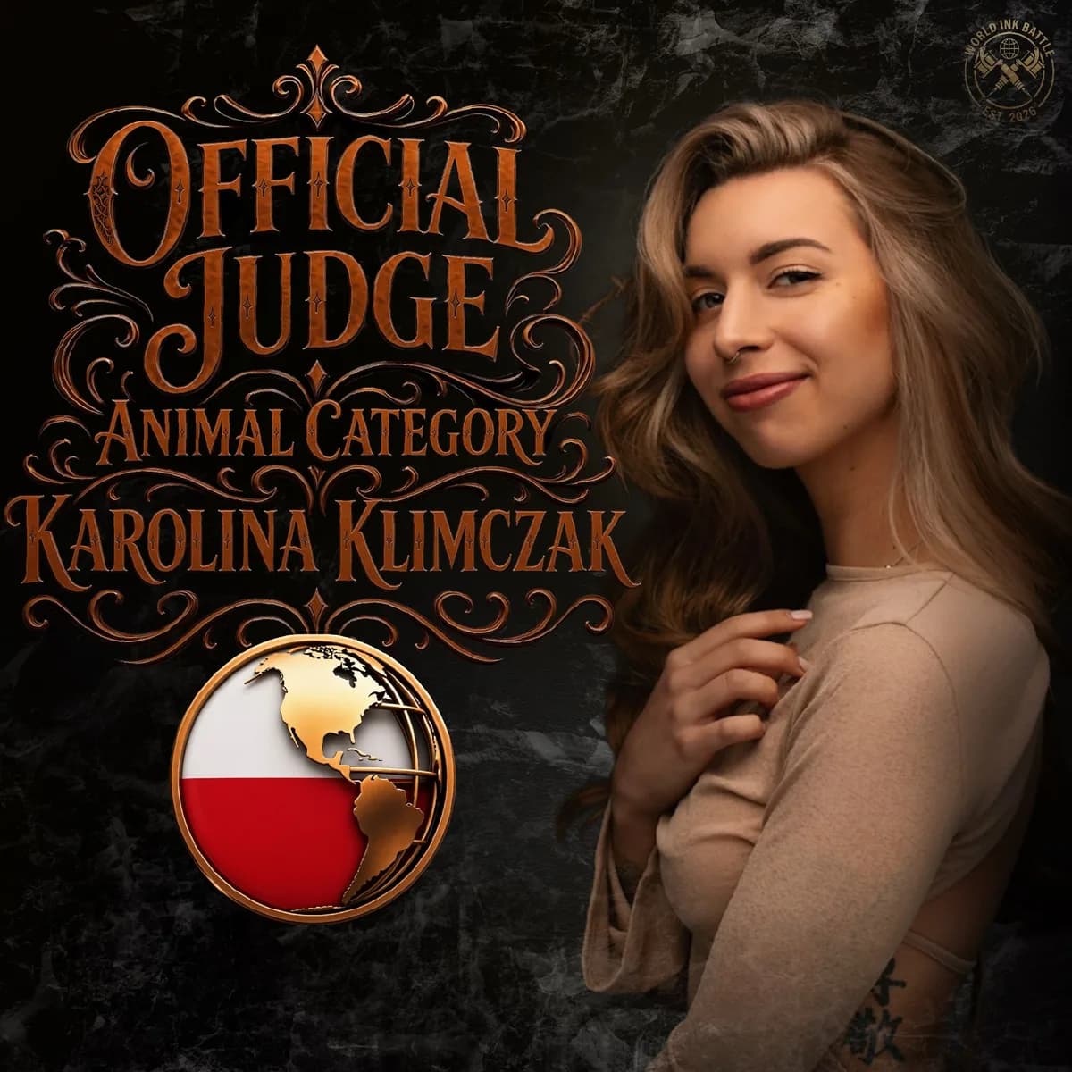 Official Animal judge announcement featuring Karolina Klimczak.