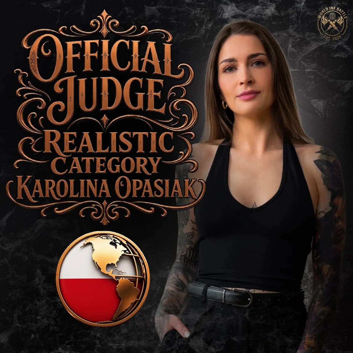 Official Realistic judge announcement featuring Karolina Opasiak.