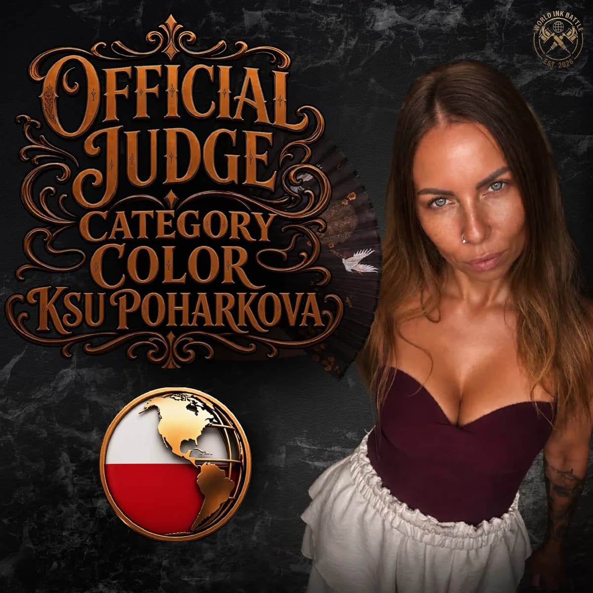 Official Color judge announcement featuring Ksu Poharkova.