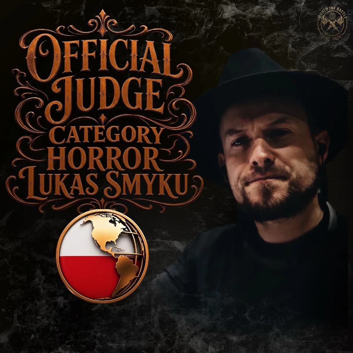 Official Horror judge announcement featuring Lukas Smyku.