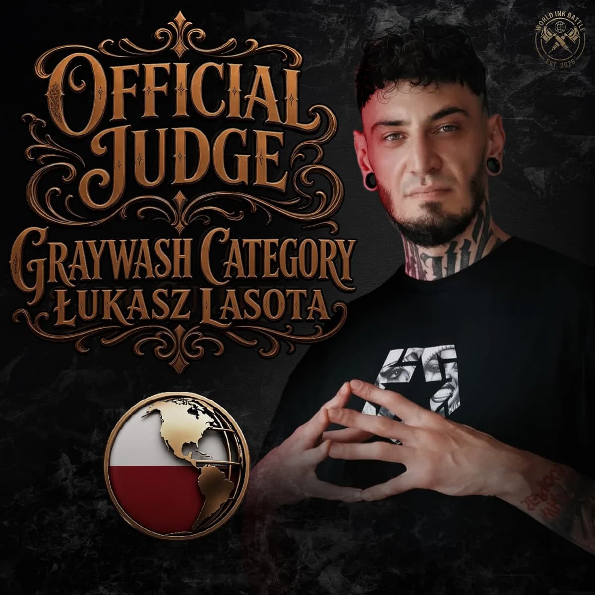 Official Graywash judge announcement featuring Łukasz Lasota.