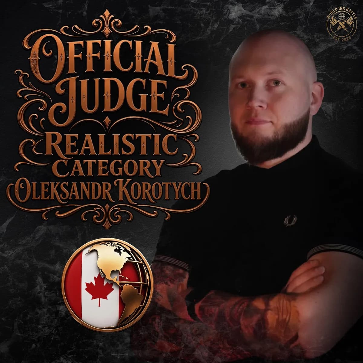 Official Realistic judge announcement featuring Oleksandr Korotych.