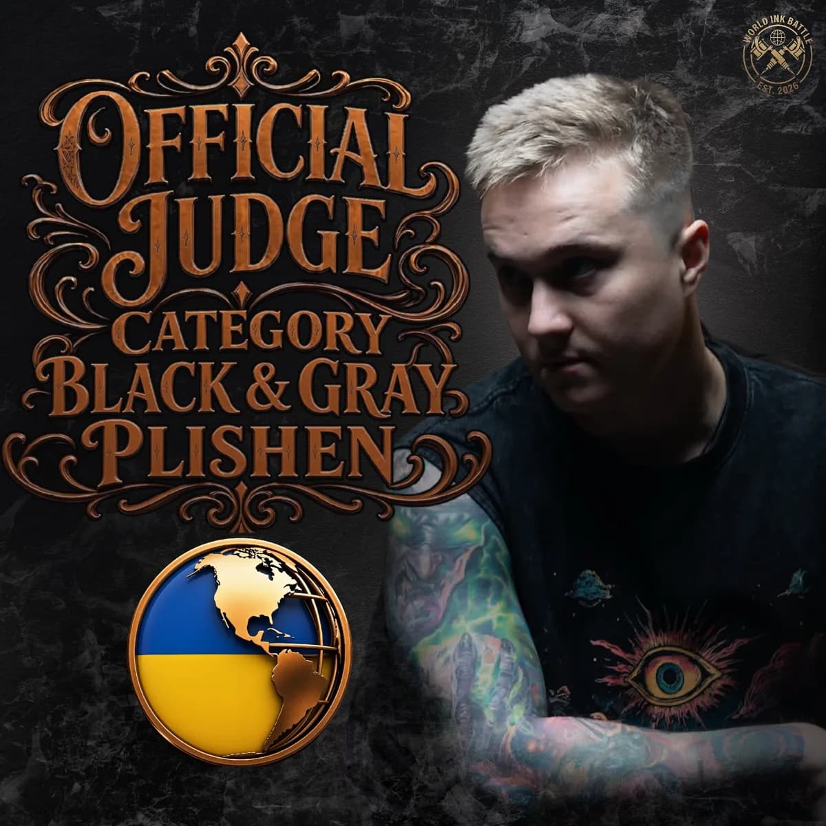 Official Black And Grey judge announcement featuring Plishen.