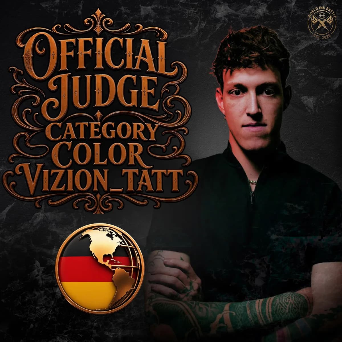 Official Color judge announcement featuring Vizion Tatt.