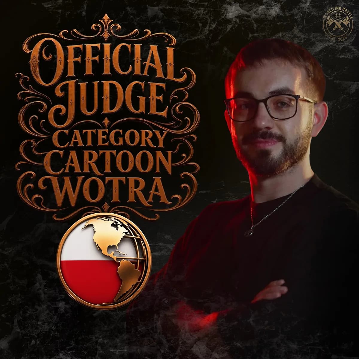 Official Cartoon judge announcement featuring Wotra.