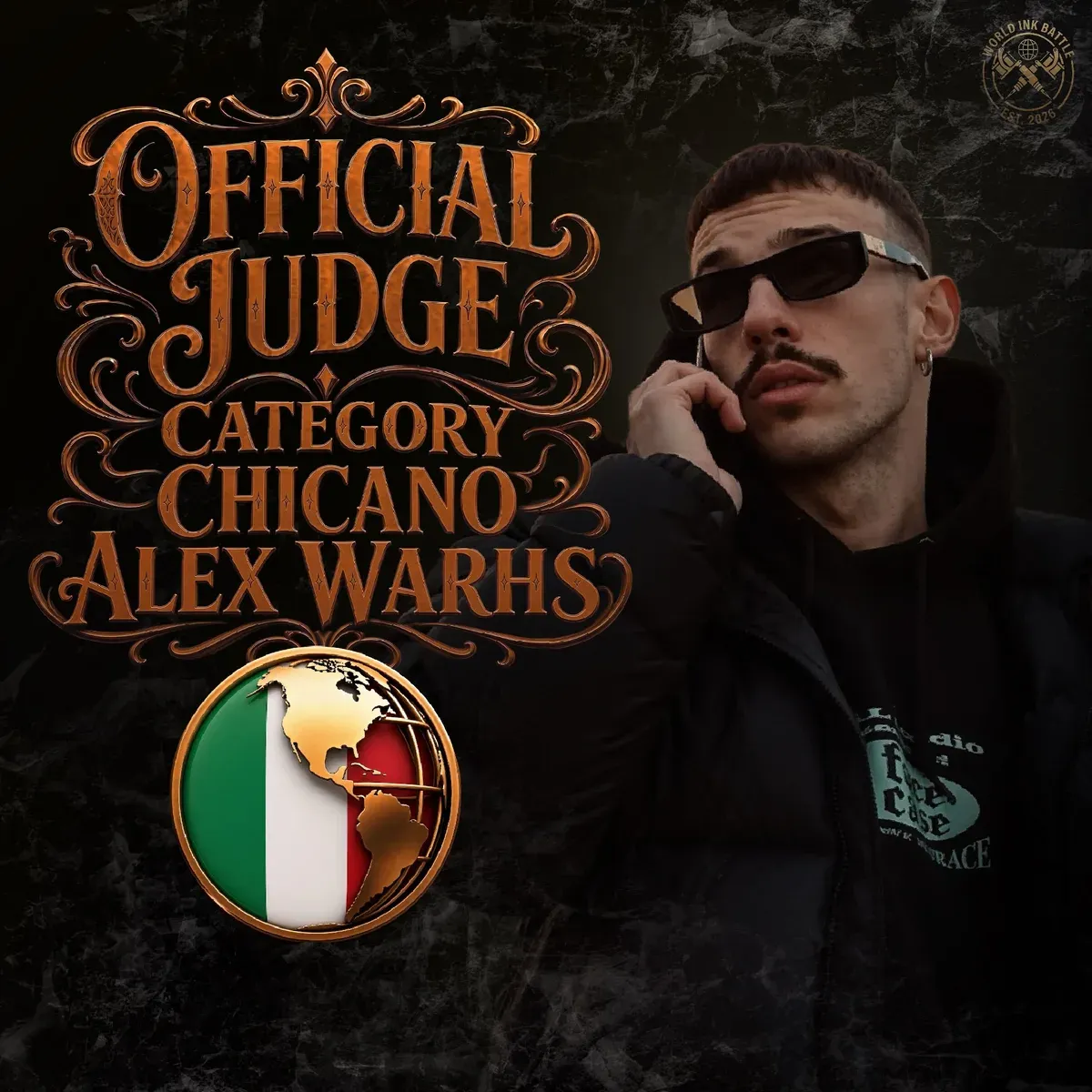 Official Chicano judge announcement featuring Alex Warhs.