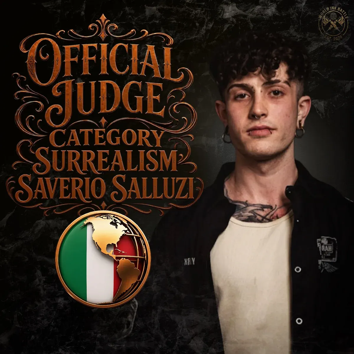 Official Surrealism judge announcement featuring Saverio Saluzzi.