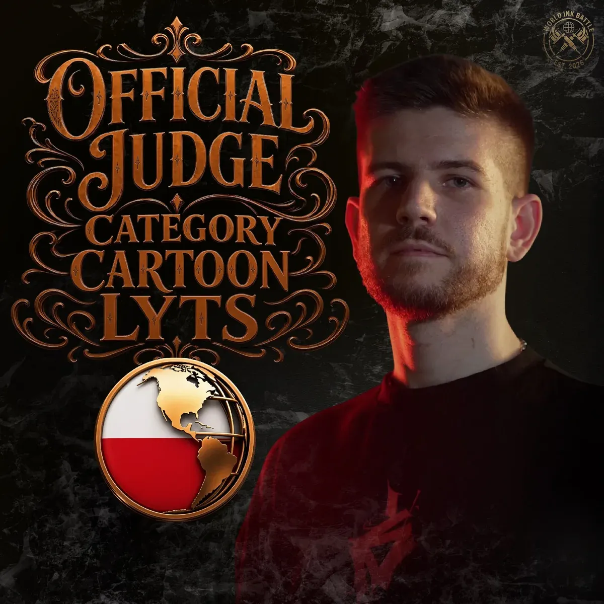 Official Cartoon judge announcement featuring Lyts.